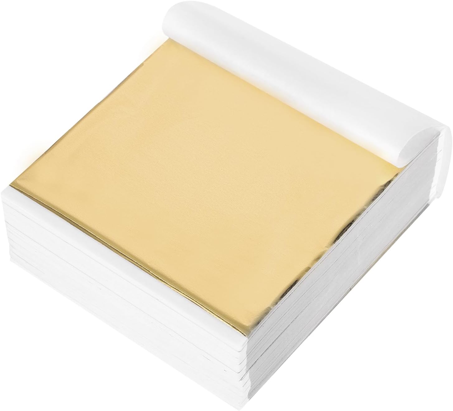 MECCANIXITY 1000 Pcs Gold Leaf Sheets 5.5" x 5.5" Imitation Gold Foil Sheets for Crafts,Picture Frames,Sculpture,Nails and DIY Arts Decoration,Gold