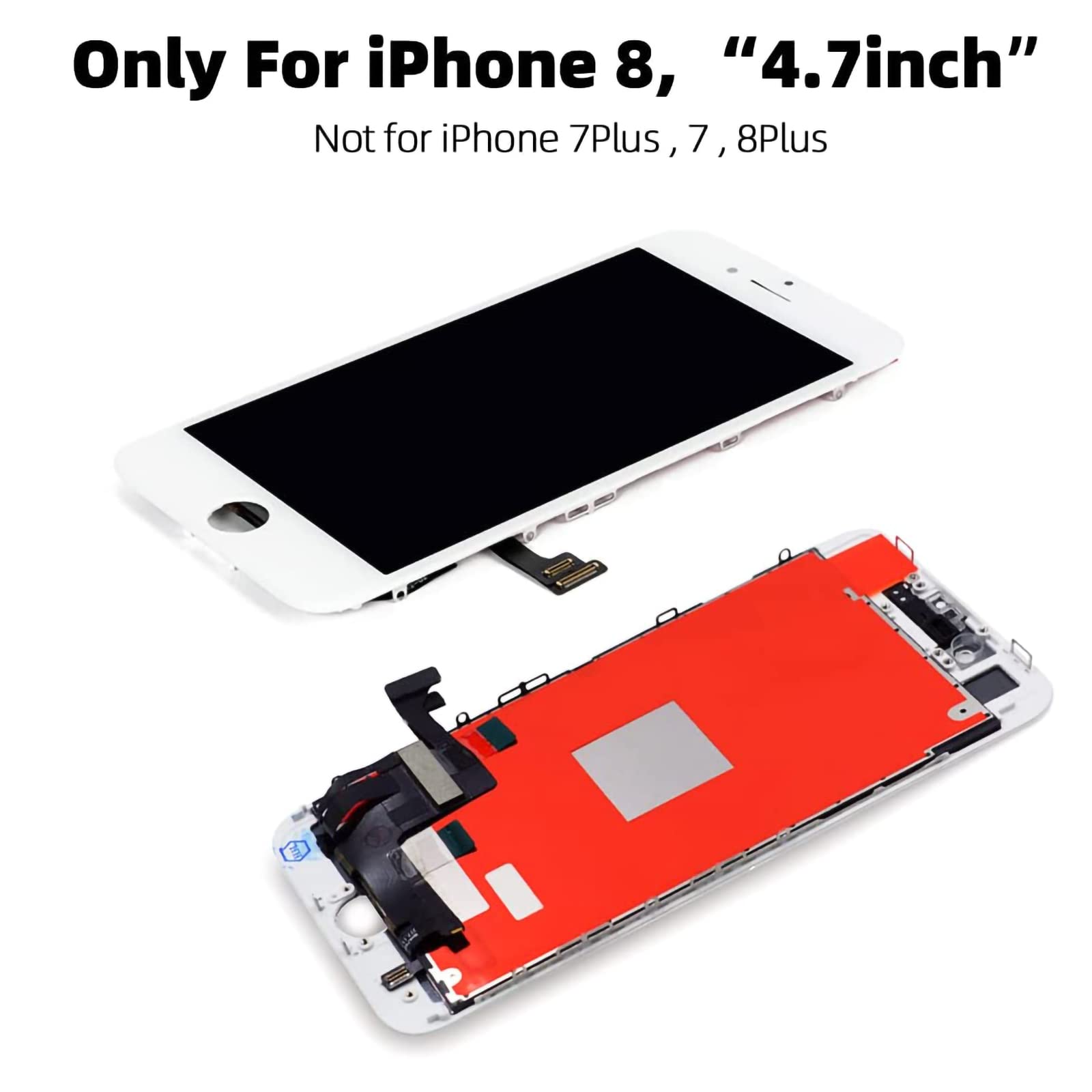 EFaith Ecran pour iPhone 8/SE 2020 de Rechange LCD 4,7" Full HD Écran Tactile Vitre Digitizer avec Outils de réparation + Film Protecteur d'écran, Modèles：A1863, A1905, A1906 (Noir.)