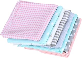 Tecido de costura, padrão de pontos estrela confortável DIY Tecido multicolorido de algodão 50x50cm Multiuso para costura para design de moda para artesanato DIY