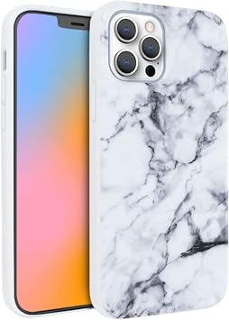 FELONY CASE - iPhone 13 Pro Case - Stylish White Polished Marble Phone Cover - Anti-Scratch, 360 Shockproof Protective Cases for Apple iPhone