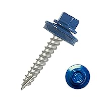 Vista 15 de EAGLE 1 Tornillos para Techos de Metal #10 - Tornillos Autorroscantes con Cabeza Hexagonal Pintada y Arandela de Goma EDPM para Metal a Madera