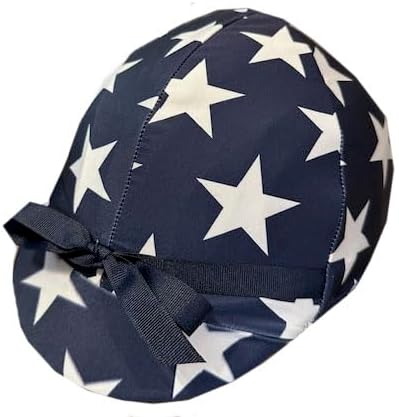 Equestrian Riding Helmet Cover - Navy with White Stars
