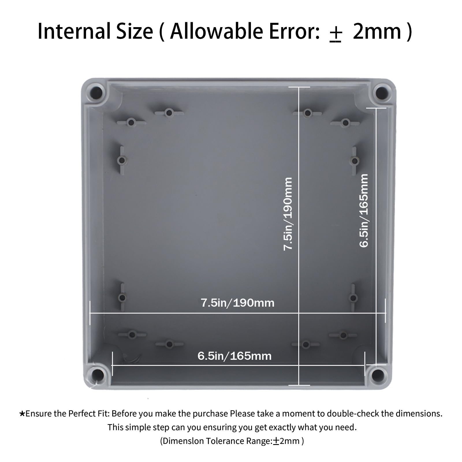 Junction Boxes-8" x 8" x 4" IP65 ABS Plastic Dustproof Waterproof Electrical Box Project Junction Conduit Box for Electrical Outdoor Enclosure — Amazon image 3