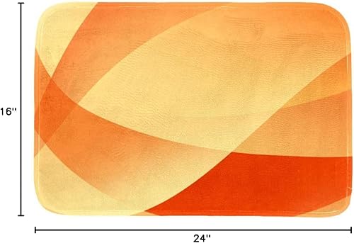 Miniatura 3 de Tapete abstracto amarillo naranja para todas las estaciones, resistente a las manchas y a la decoloración, de perfil bajo, para interiores y