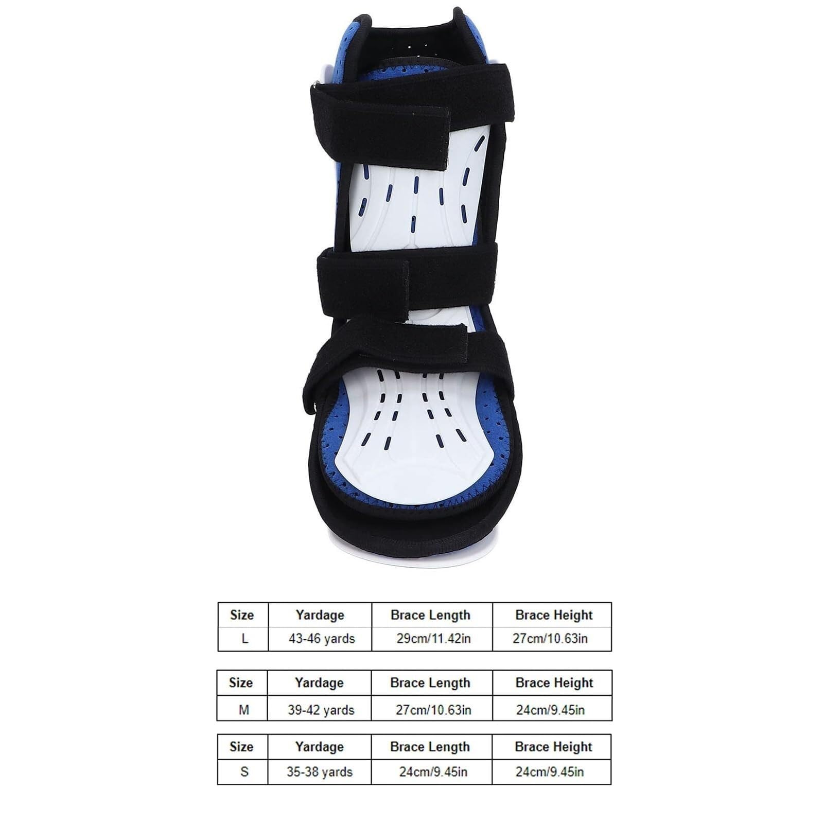 Bota de soporte para fracturas - Ortesis de tobillo y pie caído (AFO), estabilizador de fijación de tobillo con placa de protección frontal, férula ortopédica para lesiones de tobillo y pie, esguinc