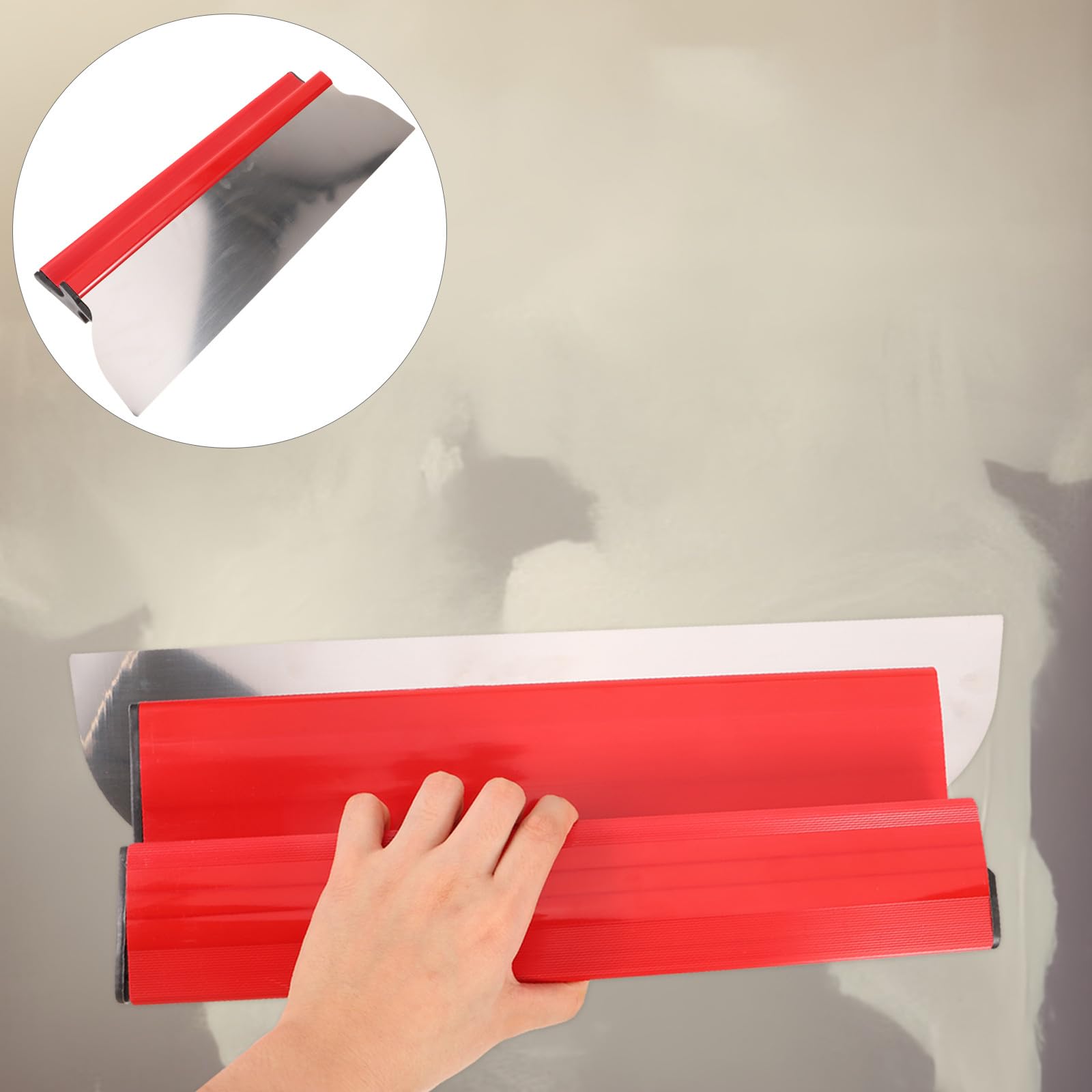 Juego de Herramientas para Paneles de Yeso Espátula Alisadora de Acero Inoxidable de 40 CM Cuchillo Portátil para Alisar Placas de Yeso Herramienta Ligera y Resistente para