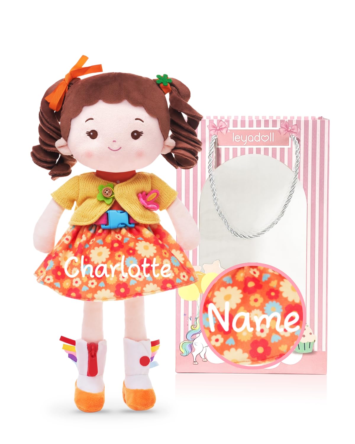 LeyaDoll Personalized Montessori Baby Doll, Learn Toy 2 Year Old Girl Gift — image 1