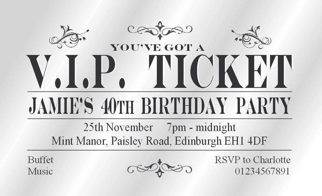 30 Magnetic Birthday Party Invitations Personalised for You. VIP Ticket 18th 21st 30th 40th 50th 60th 70th 80th 90th 100th Birthday. Adult Party Invite Magnets with Free Envelopes.