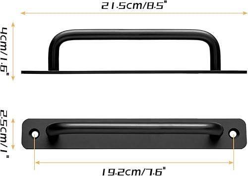Miniatura 3 de Piutouyar Paquete de 2 manijas de puerta corrediza de granero de aleación de aluminio, manija de puerta central de 7.559 in7.56 pulgadas, tiradores