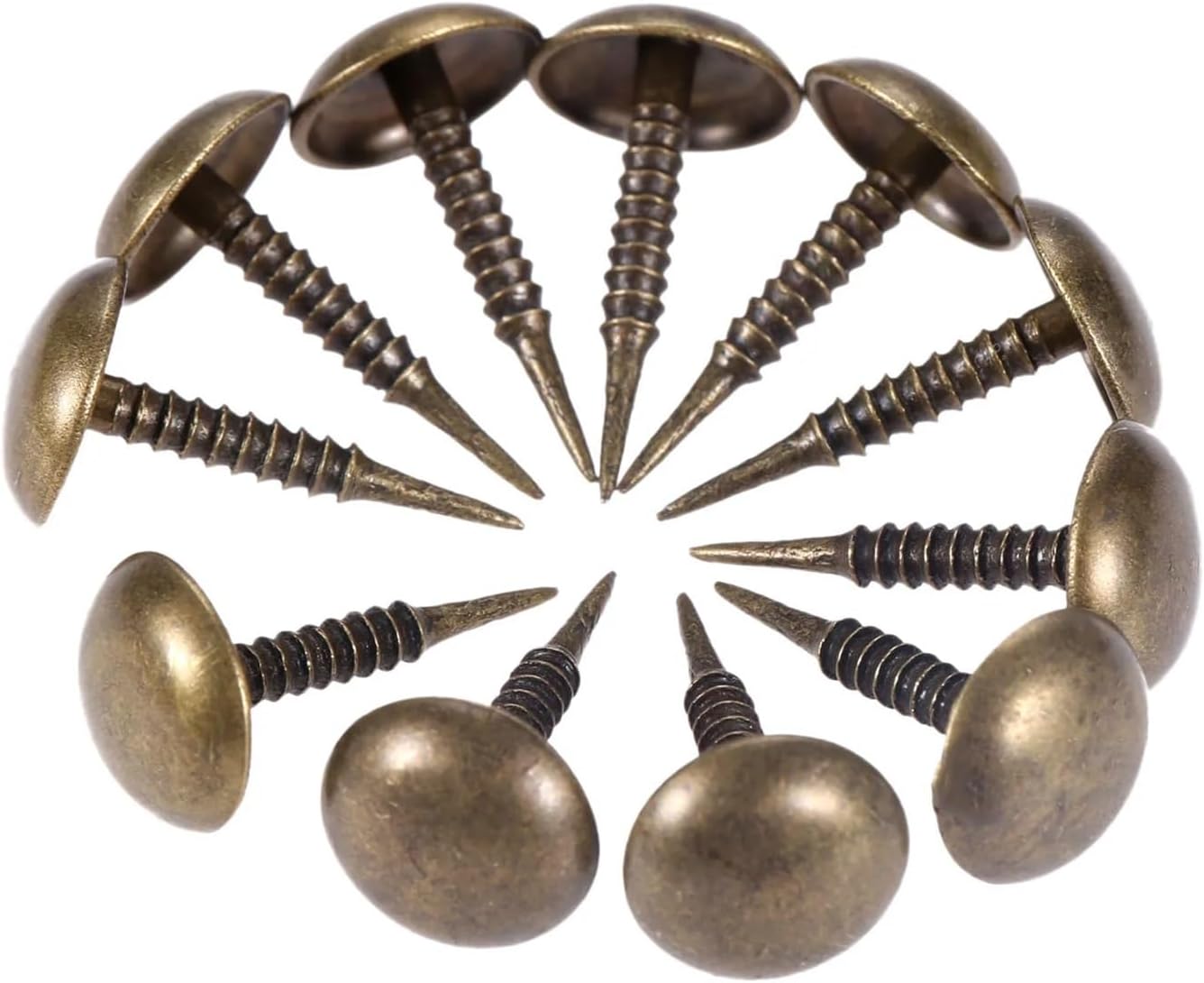100pcs Antique Bronze Upholstery Nails Decorative Tack Stud Pushpin Doornail for Jewelry Wine Case Box Sofa 8 * 15mm