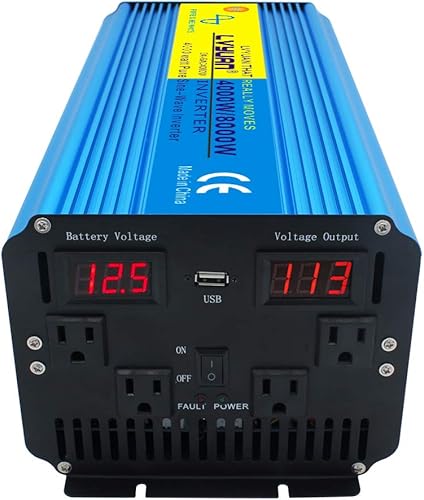 Miniatura 7 de Yinleader Inversor de corriente de onda sinusoidal pura de 4000 W, 12 V CC a CA 110 V-120 V, convertidor para vehículo familiar, RV, camión, sistema