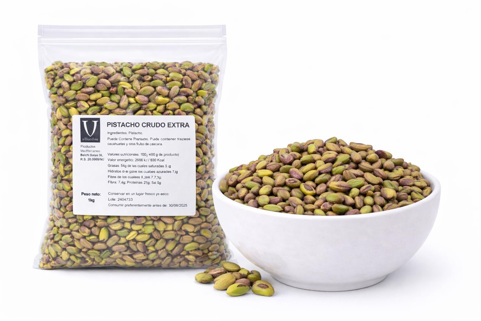 Villaolivo - Pistacho Mondado Crudo 1kg | Frutos Secos Selectos para Recetas y Aperitivos