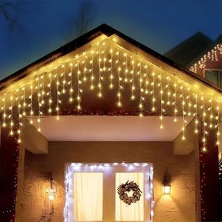 Levitantes Lichterkette – flache Eiszapfenlichter, 3AA-Batterie, warmweiß, Maße: 10 x 0,6 m
