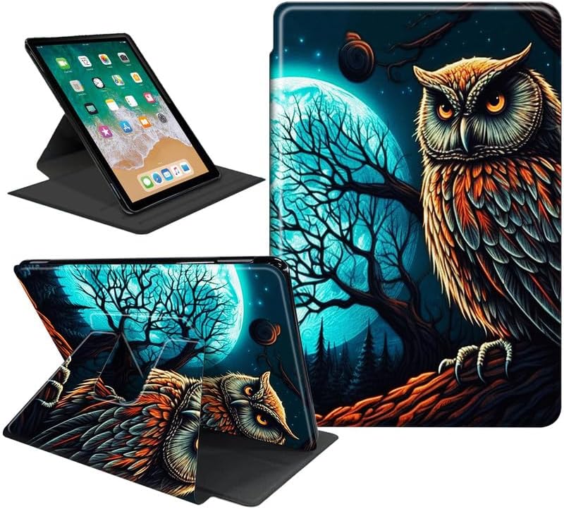 for Amazon Fire HD 10/10 Plus Tablet Case (11th Generation,2021 Release,10.1"),360 Degree Rotating Stand PU Leather Smart Flip Cover for Kindle Fire HD 10 Plus-Japanese Wave Red Sun