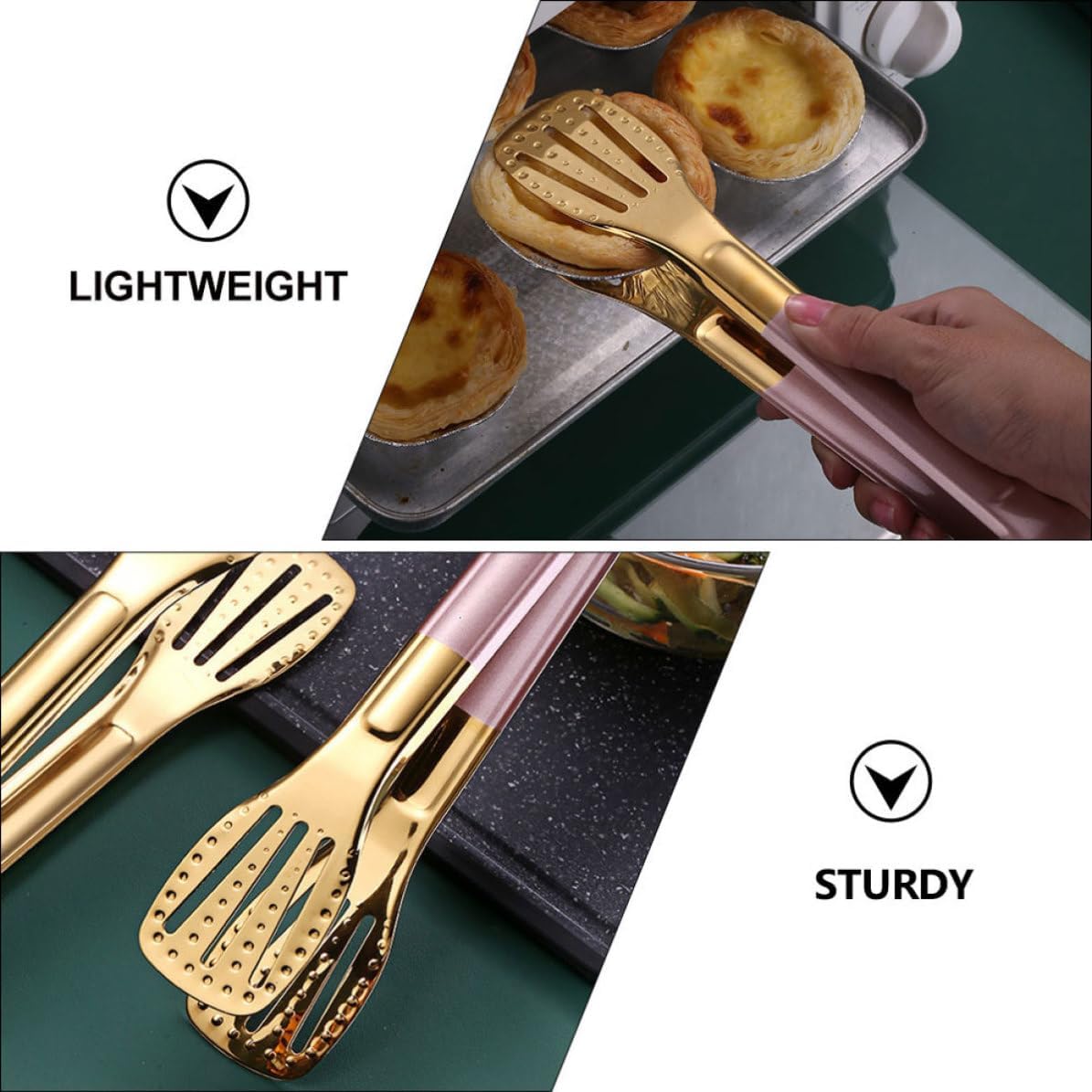 Stainless Steel Food Clip Anti Slip Bread Steak Clamp for Home image 3