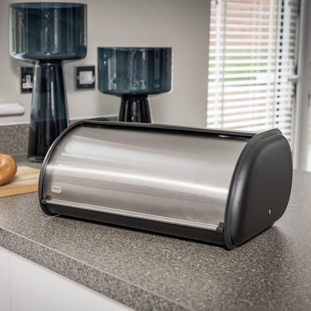 Addis Deluxe Bread Bin-Stainless Steel, 22L