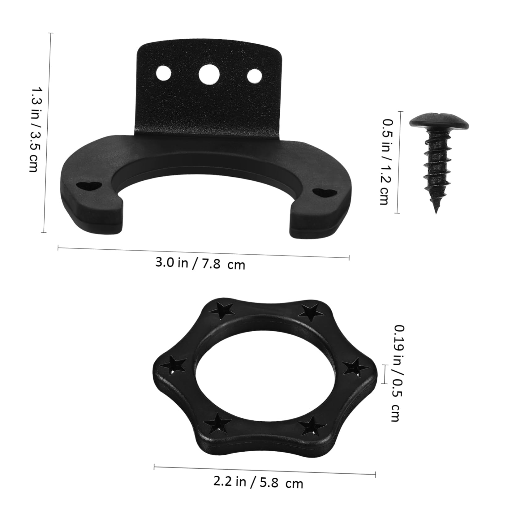 4Sets Microphone Accessories Microphone Wall Mounts Hexagonal Rings Includes Mounting Screws for Easy Installation Compatibility