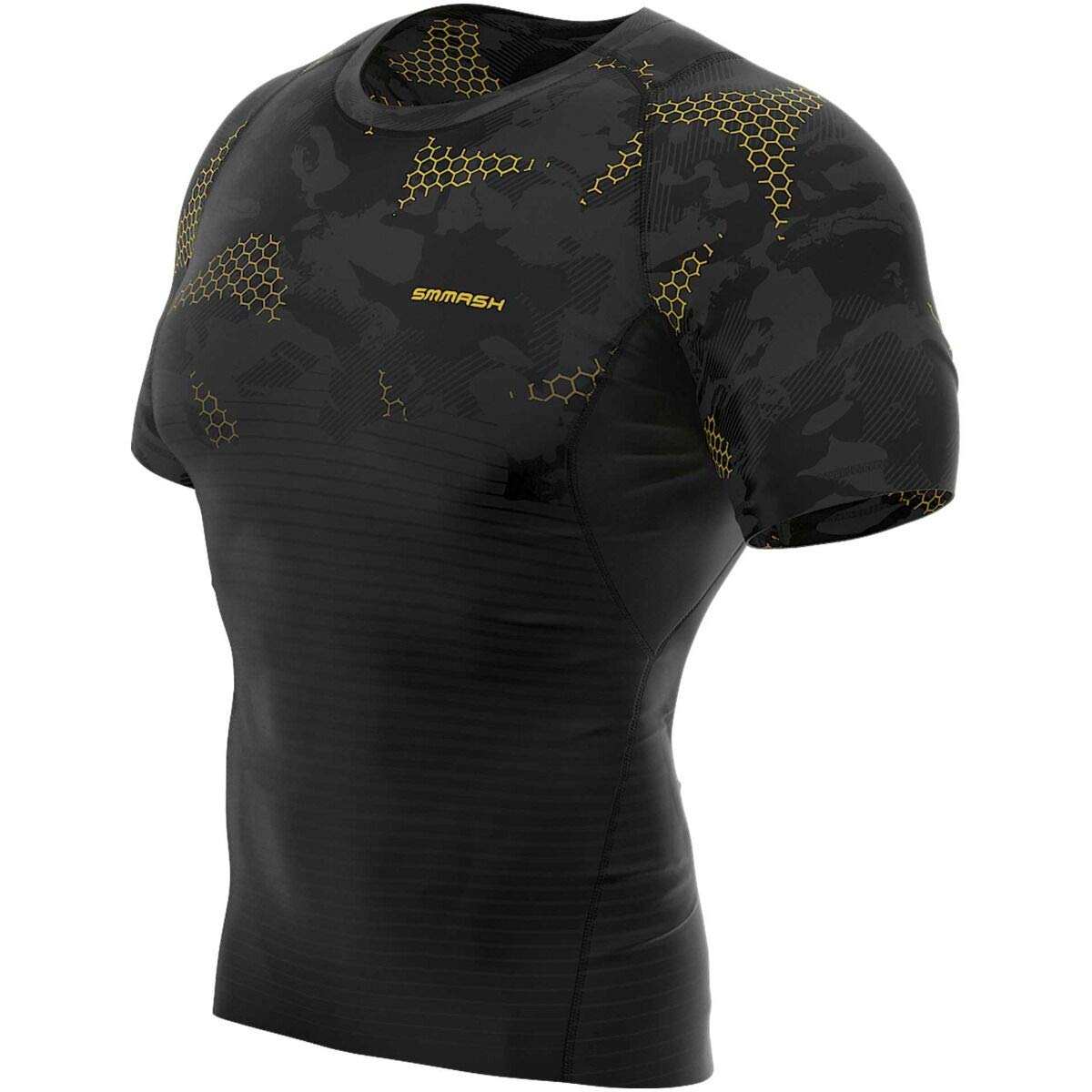 SMMASH T-Shirt De Compression Maillot De Compression pour Hommes Maillot De Course À Manches Courtes