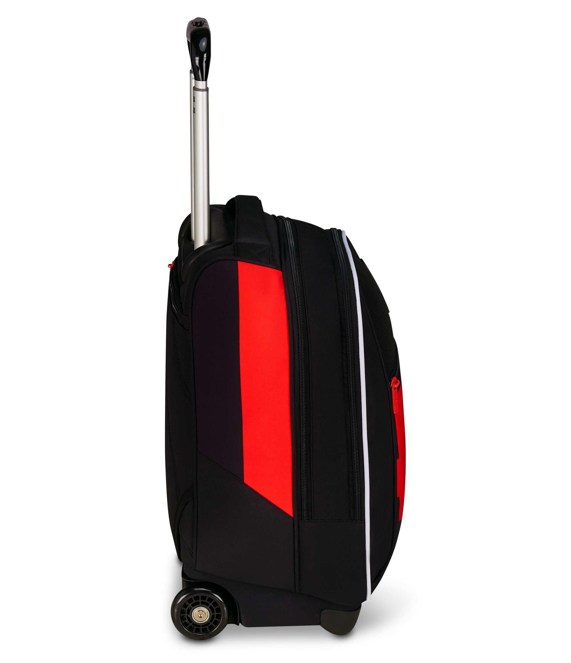 Seven Milan Big Trolley Scuola Fisso, Rosso e Nero, Squadra Calcio, 2 in 1, Doppio Uso, Trolley e Zaino, Scuola Elementare, Bambino