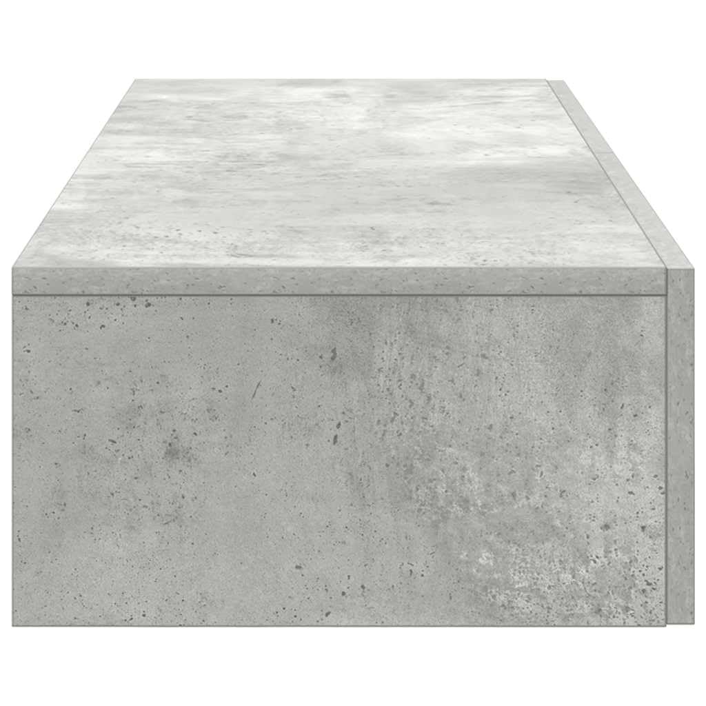 Estantería de pared con cajones, color gris hormigón, 60 x 26,5 x 15 cm, material de madera, diseño moderno y resistente, estantería flotante para baño, salón, dormitorio, cocina