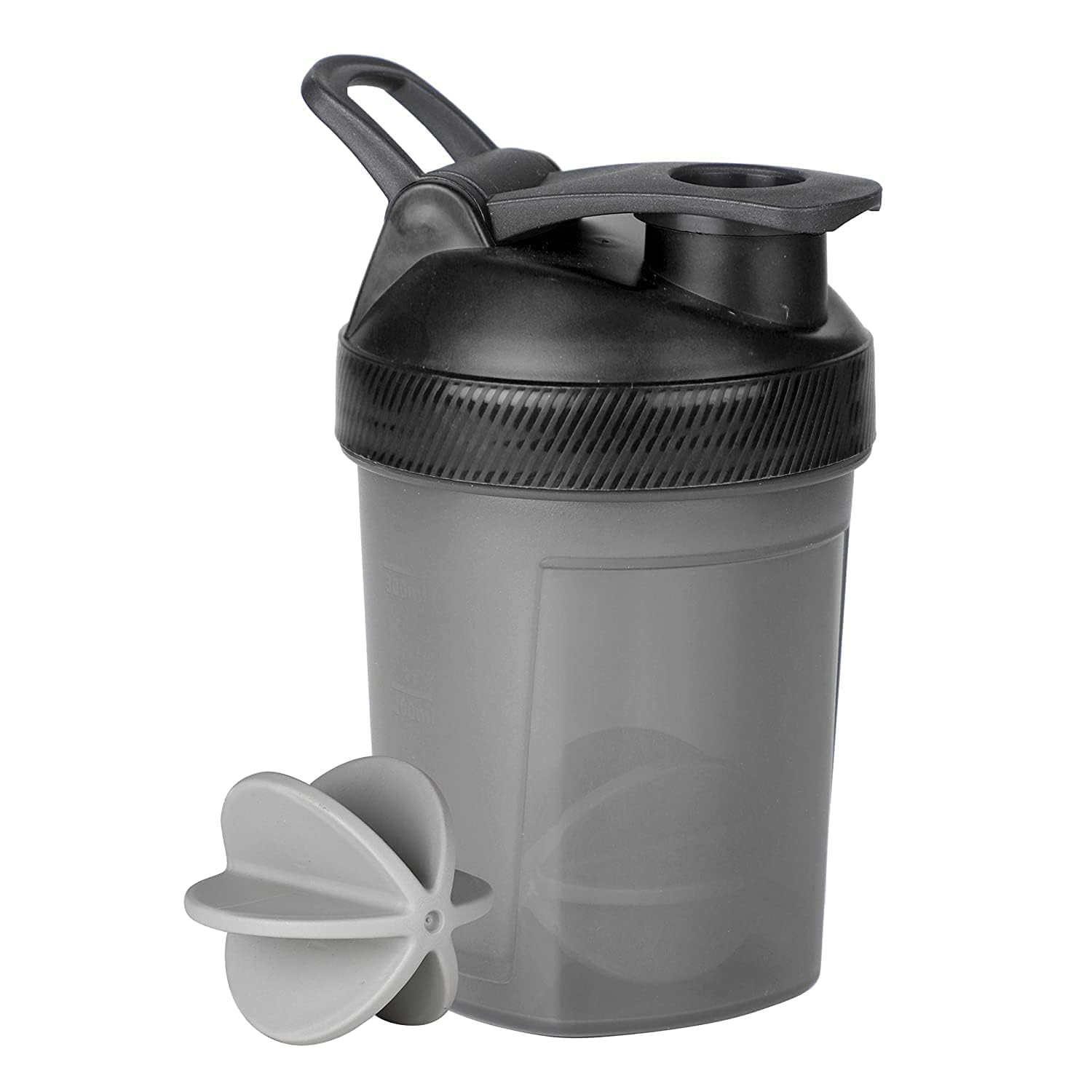 |Protein Mini Gym Shaker| Bottle 300ML with Blender Ball (Black) Poly Propelene-image-48