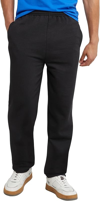 Hanes Pantalones deportivos EcoSmart para hombre, pantalones deportivos con bolsillos, dobladillo abierto en la parte inferior, pantalones de forro polar