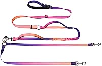 Vista 20 de Roses&Poetry Correa de Perro Manos Libres con Bolsa con Cremallera, Correa Elástica de Cintura de 6-9 pies para Caminar con Perros Medianos