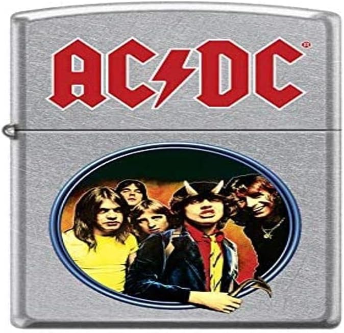 Zippo AC/DC Lighter Brass Design Motif Design (Multicoloured) 5.8 x 3.8 ...