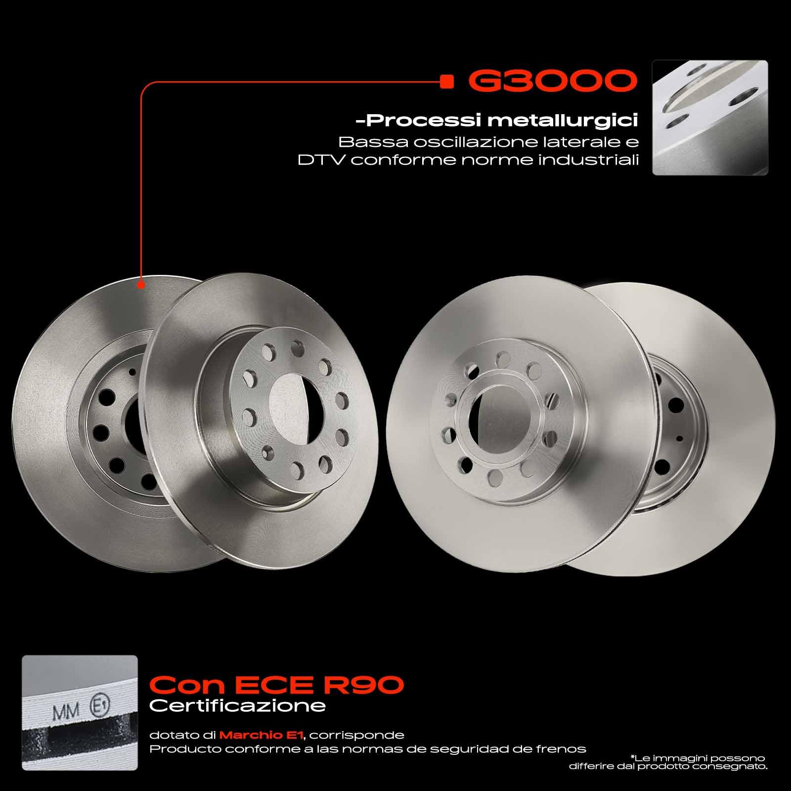 Frankberg set freni incl. 4 dischi freno + 8 pastiglie freno Anteriore | JZW615301J, 5Q0698451C; Compatibile con: Golf Alltrack BA5 BV5, A3 Limousine 8VM 8VS, A3 8V1 8VK, Leon SC 5F5