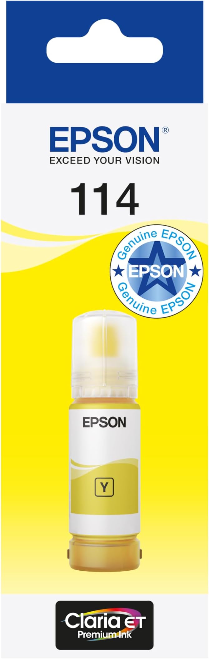 EcoTank 114 Genuine Ink Bottle | Yellow| High Yield - Up to 6,200 Pages | Compatible with ET-8500 / ET-8550 Models | Brand-made for Optimal Results