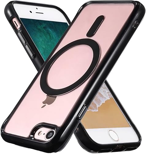 Vista 5 de Funda magnética para iPhone SE 2022/iPhone SE 2020/iPhone 8 (4.7 pulgadas), imanes integrados compatibles con MagSafe, transparente