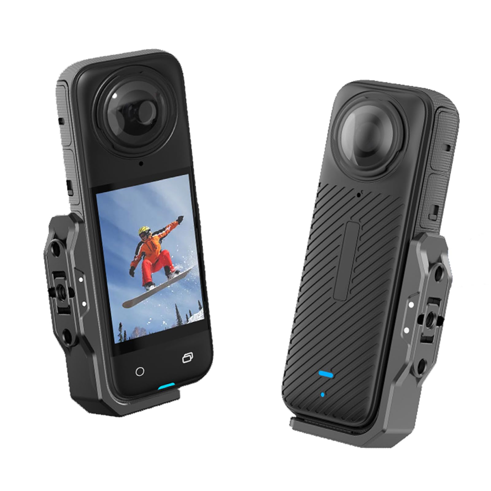 Support de montage horizontal pour Insta360 X4 en alliage d'aluminium, compatible avec 1/4" et interface à deux broches, pour caméra, avec trépied