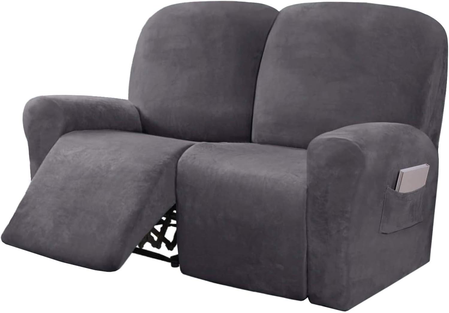 LINFKY Housse De Canapé Inclinable en Velours Extensible 6 Pièces