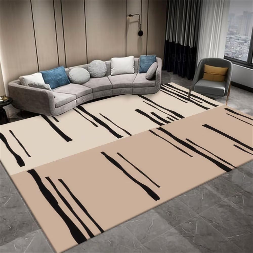 Tapis d'entrée gris graffiti stripe pour un salon moderne et chaleureux