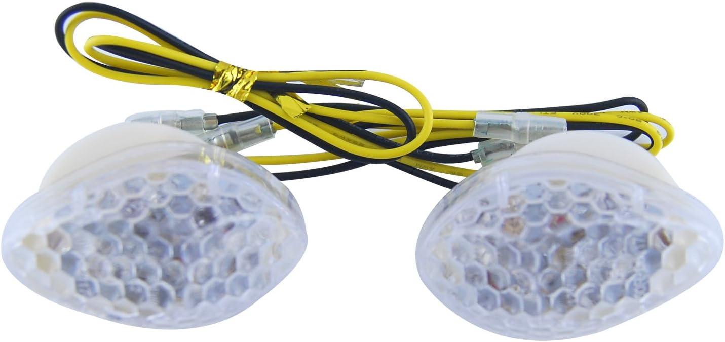 2X JDM Style Flush Mount Clear Lens 15 Amber LED Turn Signal Light Blinker Indicator Side Marker for Honda CBR 600RR 2003-2008