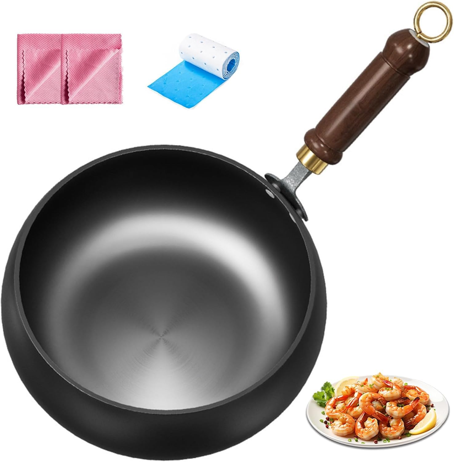 Poêle en fer forgé main de 20cm tradition japonaise authentique sans revêtement