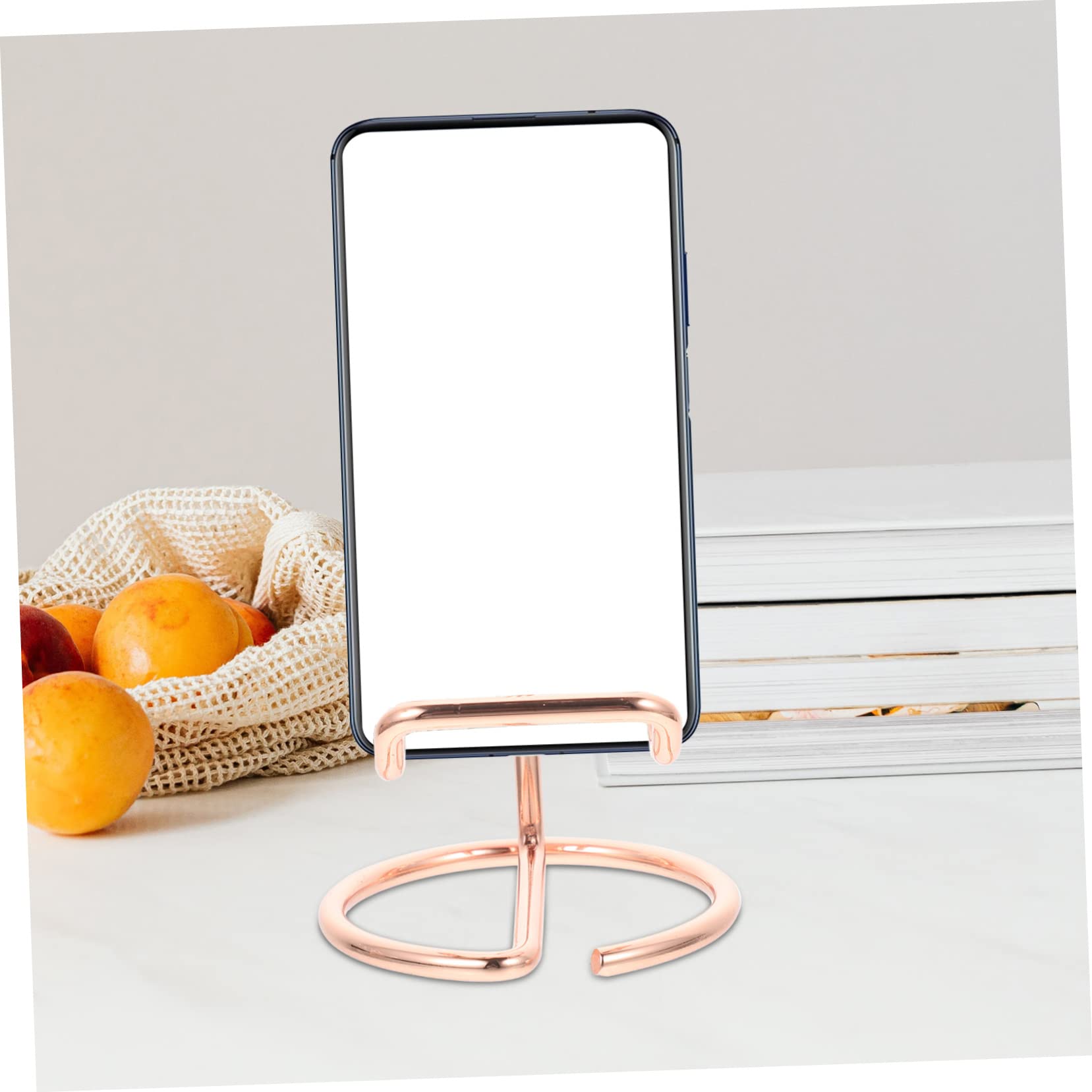 Supporto per Telefono da Scrivania 2 Pezzi in Metallo Rosa, Dock Compatto e Stabile per Smartphone e Tablet, per Uso Domestico e Ufficio