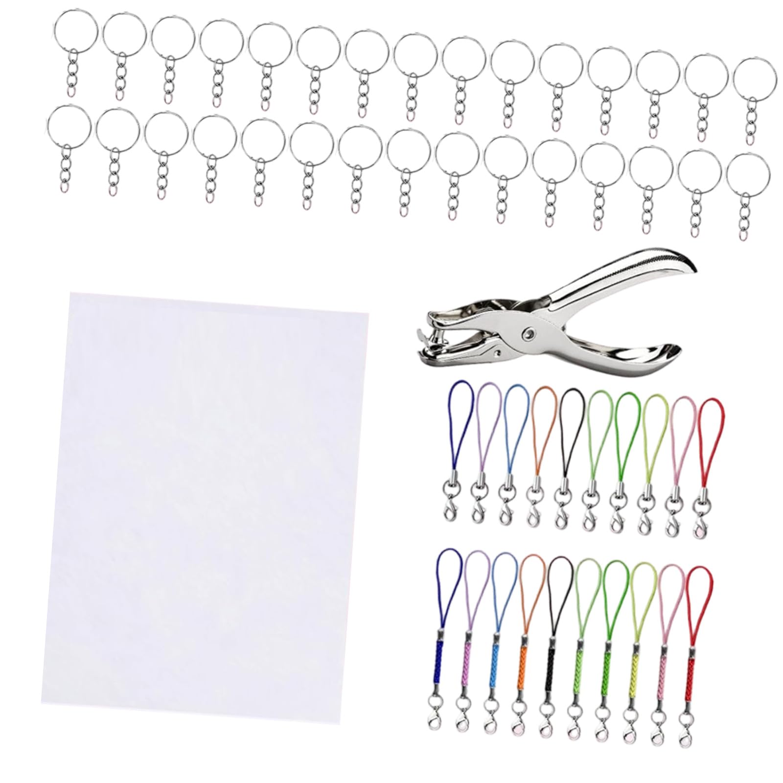 Limtula 141Pcs Heat Shrink Sheets for Keychains Colorful Materials with Hole Puncher for Craft Heat Activated Sheets