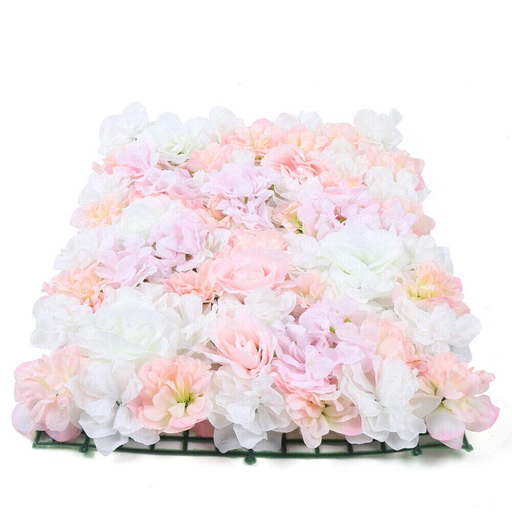 9/10/12/15/20x Künstliche Blumenwand Rosenwand 40x60cm, Romantische Rosenblumenwand Für Hochzeit Straße Hintergrund Farbwahl (Menge : 12 Stück,Farbe : Rosa)