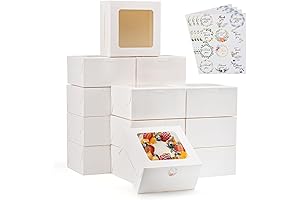 White Small Bakery Boxes with Window, 4x4x2.5 Inches