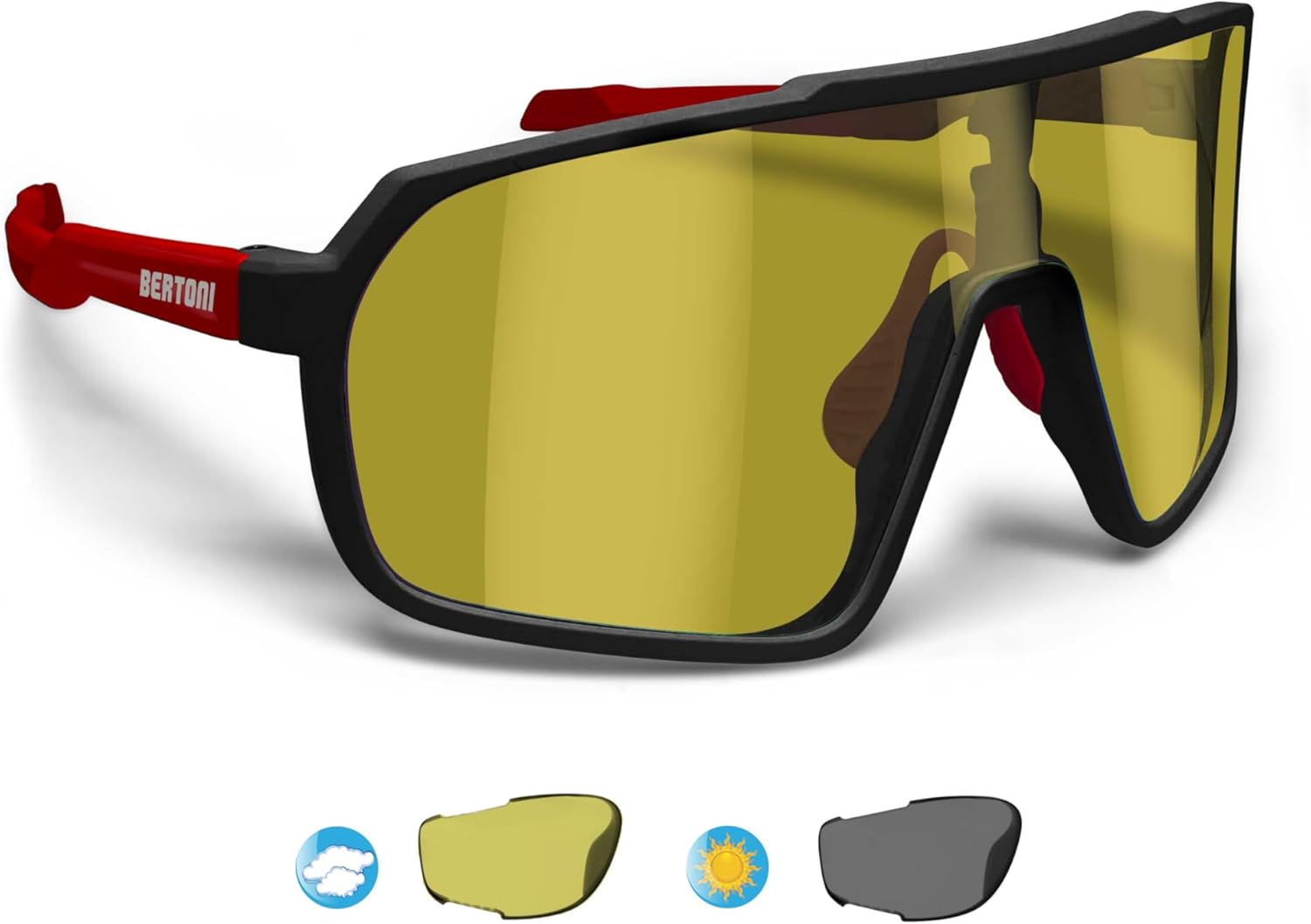 BERTONI Sports Cycling MTB Sunglasses Men Women Antifog Lens Optical RX Carrier acc. - GEMINI NEW