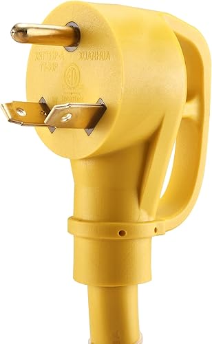 Miniatura 4 de RealPlus Cable adaptador de 30 amperios a 110 V para distribución de generador RV NEMA TT-30P macho a 3X 5-15R5-20R T-Blade Toma de corriente