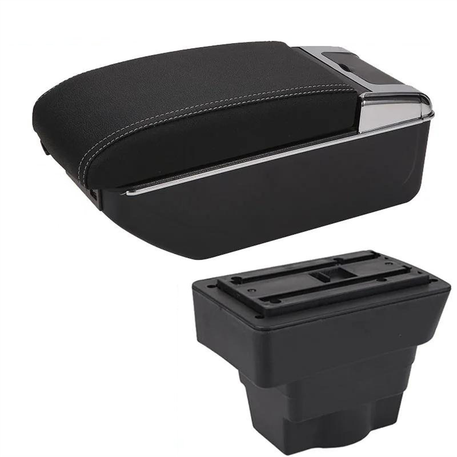 NOHEEU Car Center Console Storage Box Multifunctional Armrest Interior Accessories For Astra J 2012-2020(B3 Black white 7USB)