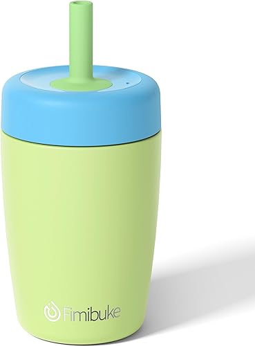 Miniatura 10 de Fimibuke Vasos entrenadores para niños y niños pequeños, a prueba de derrames, 12 onzas, con aislamiento, para niños y niñas, sin BPA, vaso con