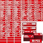 90 PCS Magnetic Toolbox Labels, 82 Pre-Printed & 8 Blanks Large Size Tool Chest Organizer Labels Strong Magnetic & Easy to Read Printing Fits All Brands of Steel Tool Box Drawers (Red, 3.5” x 1”)