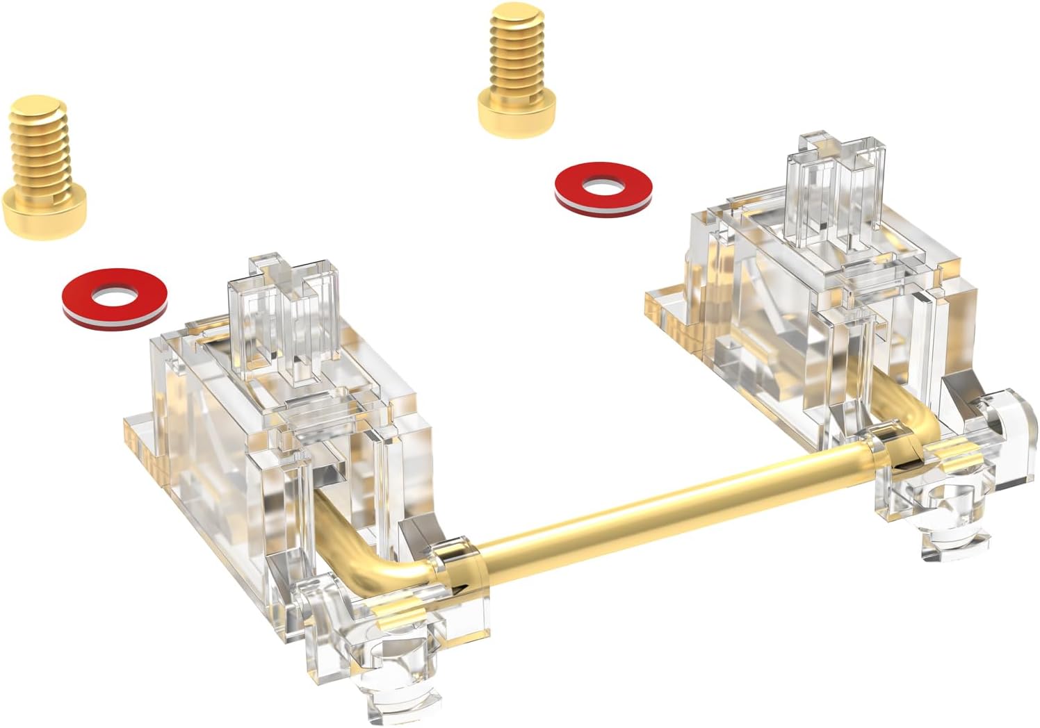 DUROCK Stabilizer V2, Screw in Stabilizers with 2u 6.25u 7u Wires, PCB Mount Keyboard Stabilizers for Mechanical Keyboards (V2 Clear 80% Kit)