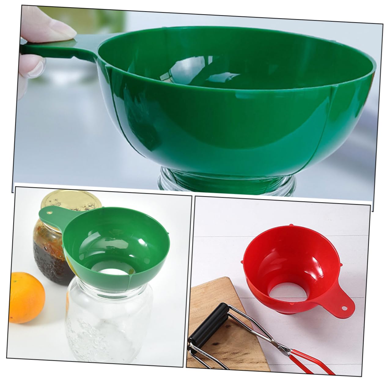 Mobestech Embudo De Plástico De Boca Ancha Llenar Embudo Reutilizable Mermeladas Y Cocinas Y Conservas 4 Piezas X 4