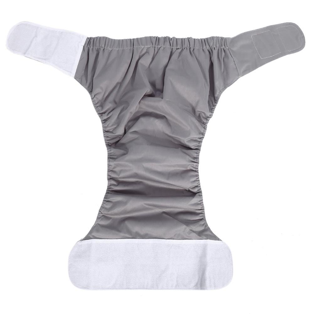 Nikou Pannolini Lavabili per Adulti, Riutilizzabile Biancheria Intima Mutande Incontinenza, Lavabili e Regolabile, Pantaloni per Pannolini traspiranti (Colore : Grigio)