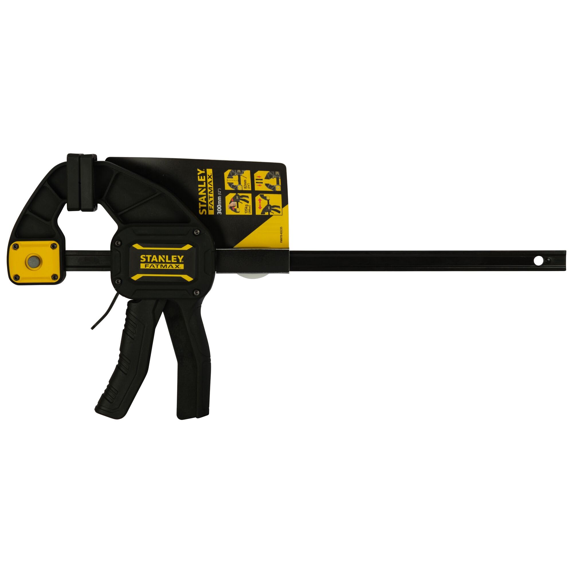 Stanley Fmht0-83235 Serre-Joint L 300 Gamme FatMax - Travaux De Précision - Rainure En V Pour Maintien Des Tubes - Rail En Acier - Corps En Nylon Renforcé - Fonction Écarteur