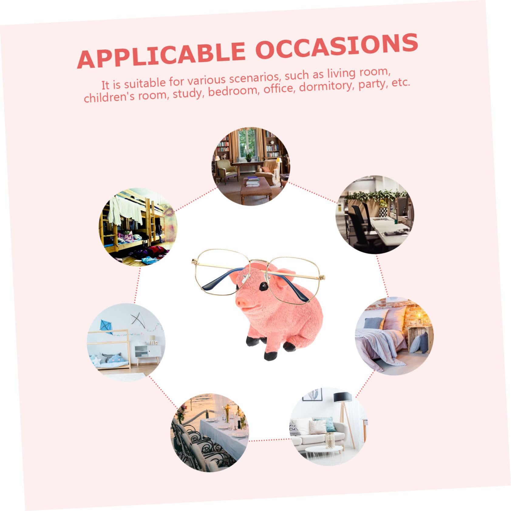PRETYZOOM Animal Eyeglasses Holder Resin Crafted Desk Glasses Rack Cute Pig Stand